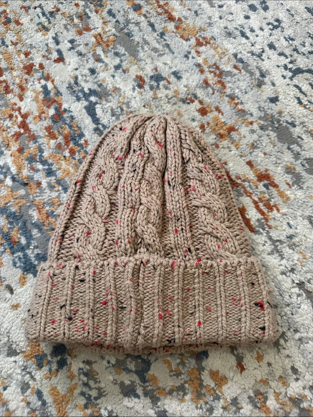 Eddie Bauer Tan Cable Knit Beanie
